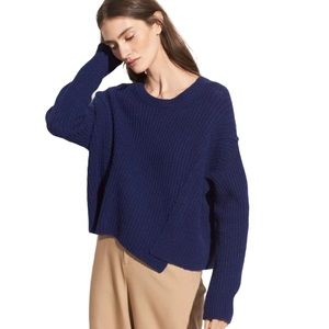 Vince Overlap Panel Sweater In Ink